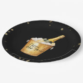 金ゴールド紙吹雪の新年への応援 ペーパープレート (アングル)