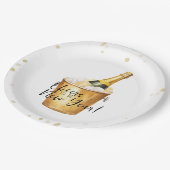 金ゴールド紙吹雪の新年への応援 ペーパープレート (アングル)