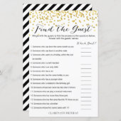 金ゴールド紙吹雪の検索ゲスト誕生日ゲーム (正面/裏面)