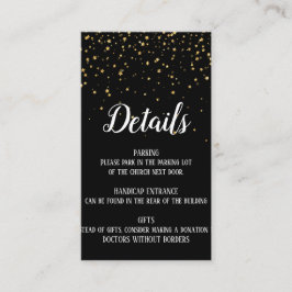 金ゴールド紙吹雪の黒い詳細挿入カード エンクロージャーカード