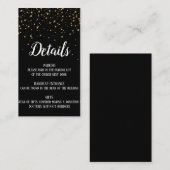 金ゴールド紙吹雪の黒い詳細挿入カード エンクロージャーカード (正面/裏面)