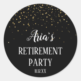 金ゴールド紙吹雪の黒い退職封筒用シール ラウンドシール