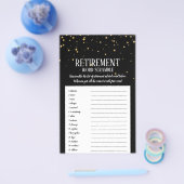 金ゴールド紙吹雪の黒い除け語スクランブル チラシ (シングル)