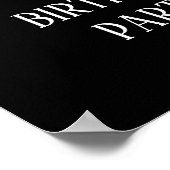 金ゴールド紙吹雪の黒生誕祭パーティーへようこそ ポスター (角)