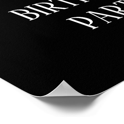 金ゴールド紙吹雪の黒生誕祭パーティーへようこそ ポスター (角)