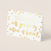 金ゴールド紙吹雪は私の名誉の母になる写真 箔カード (正面)