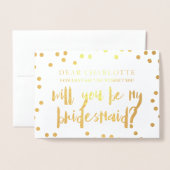 金ゴールド紙吹雪は私の花嫁の写真になる 箔カード (封筒付き正面)