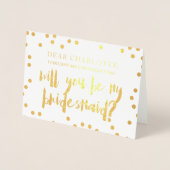 金ゴールド紙吹雪は私の花嫁の写真になる 箔カード (正面)