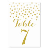 金ゴールド紙吹雪エレガントなウェディングテーブル番号カード テーブルナンバー (正面)