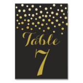 金ゴールド紙吹雪エレガントブラックテーブル番号カード テーブルナンバー (裏面)