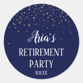 金ゴールド紙吹雪オンネイビーブルー封筒用シール ラウンドシール