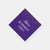 金ゴールド紙吹雪オンパープルパーティーナプキンス スタンダードカクテルナプキン (角)