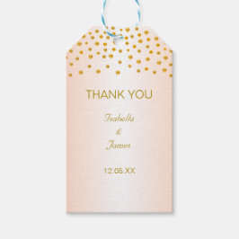 金ゴールド紙吹雪オンブラック&バラ金ゴールド ギフトタグ