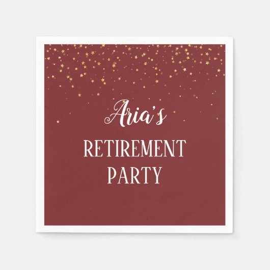 金ゴールド紙吹雪オンブルゴーニュパーティーナプキンズ スタンダードカクテルナプキン (正面)