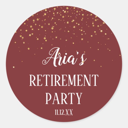 金ゴールド紙吹雪オンブルゴーニュ封筒用シール ラウンドシール (正面)