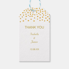 金ゴールド紙吹雪オン白黒 ギフトタグ