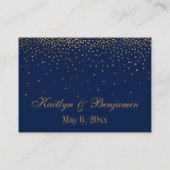 金ゴールド紙吹雪オン結婚ネイビーズアコモデーションカード エンクロージャーカード (裏面)