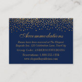 金ゴールド紙吹雪オン結婚ネイビーズアコモデーションカード エンクロージャーカード (正面)