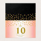 金ゴールド紙吹雪オン黒およびバラ結婚金ゴールド (外部フラット)