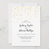 金ゴールド紙吹雪カジュアル結婚式招待状 招待状 (正面)
