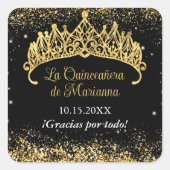 金ゴールド紙吹雪キンセアニェラティアラ スクエアシール (正面)