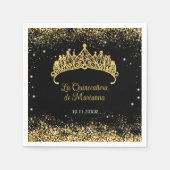 金ゴールド紙吹雪キンセアニェラティアラ スタンダードカクテルナプキン (正面)