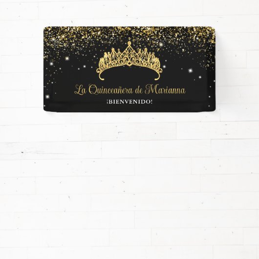 金ゴールド紙吹雪キンセアニェラティアラ 横断幕 (インサイチュ)