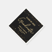 金ゴールド紙吹雪クラス2025背景の卒業 スタンダードカクテルナプキン (角)
