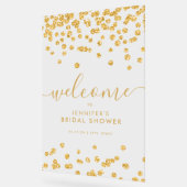 金ゴールド紙吹雪グリッターブライダルシャワーへようこそ アクリルサイン (傾斜)