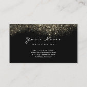 金ゴールド紙吹雪グリッターメイクアップアーティストラッシュ 名刺 (裏面)