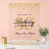 金ゴールド紙吹雪グリッター30th誕生日パーティーへようこそ アクリルサイン (ウェディング)