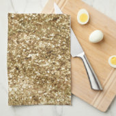 金ゴールド紙吹雪グリッター キッチンタオル (四つ折り)