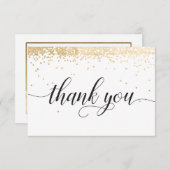 金ゴールド紙吹雪サンキューカード サンキューカード (正面/裏面)