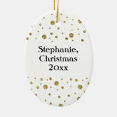 金ゴールド紙吹雪ジョイスパークルホリデイ セラミックオーナメント (裏面)