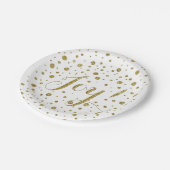 金ゴールド紙吹雪ジョイスパークルホリデイ ペーパープレート (アングル)