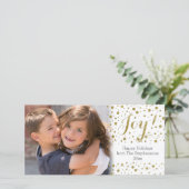 金ゴールド紙吹雪ジョイホリデーフォトカード シーズンカード (スタンド正面)