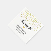 金ゴールド紙吹雪スウィート16誕生日 スタンダードカクテルナプキン (角)