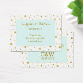 金ゴールド紙吹雪スカイブルー結婚式の引き出物ラベル (デスク)