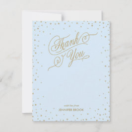 金ゴールド紙吹雪スターズブルーサンキューカード サンキューカード