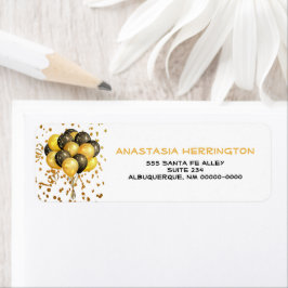 金ゴールド紙吹雪ストリーマーバルーンバンドルフェスティバル ラベル