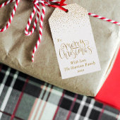 金ゴールド紙吹雪タイポグラフィメリークリスマス ギフトタグ