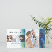 金ゴールド紙吹雪ティール（緑がかった色）の水の色結婚の感謝 サンキューカード (スタンド正面)