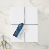 金ゴールド紙吹雪ティール（緑がかった色）水モダン色 ギフトタグ (より糸付き)