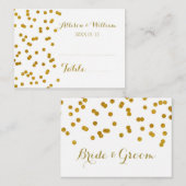 金ゴールド紙吹雪テーブルの場所設定カード プレイスカード (正面/裏面)