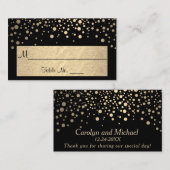 金ゴールド紙吹雪ドットを黒に点灯 プレイスカード (正面/裏面)