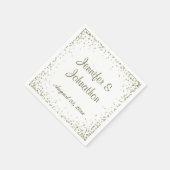 金ゴールド紙吹雪ドットウェディングレセプション スタンダードカクテルナプキン (角)