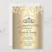 金ゴールド紙吹雪ドットティアラキンセニェラ 招待状 (正面)
