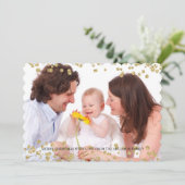 金ゴールド紙吹雪ドットパーソナライズされたフォトクリスマス シーズンカード (スタンド正面)