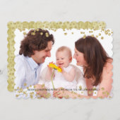 金ゴールド紙吹雪ドットパーソナライズされたフォトクリスマス シーズンカード (正面/裏面)