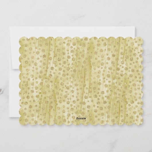 金ゴールド紙吹雪ドットパーソナライズされたフォトクリスマス シーズンカード (裏面)